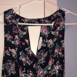 Lush dress- v neck. Navy with cute floral design.